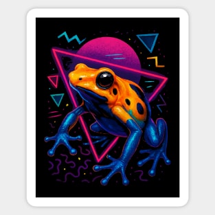 Retro Neon Halloween Dart Frog Sticker